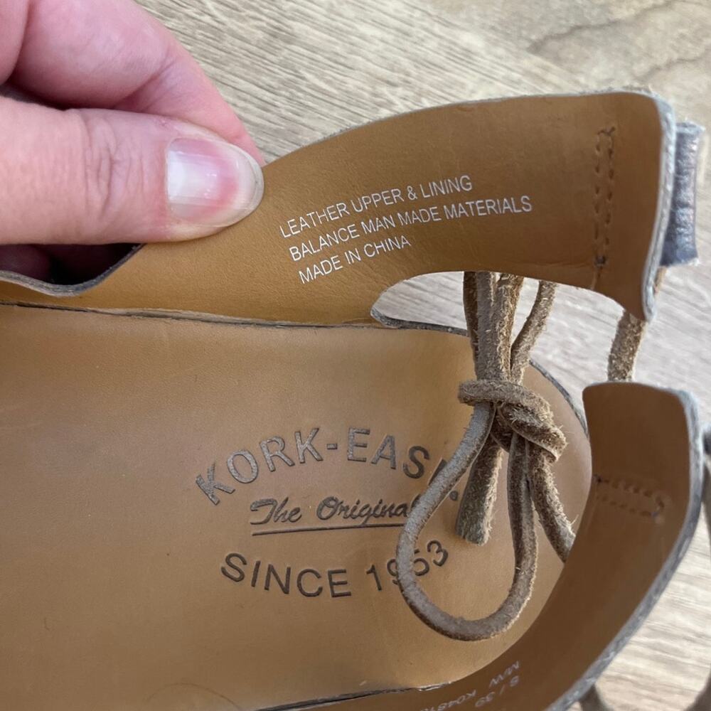 Kork-Ease Rebecca Slingback Tie Sandals Bronze Leather Comfort Flat US 8 EU 39 - Picture 6 of 8